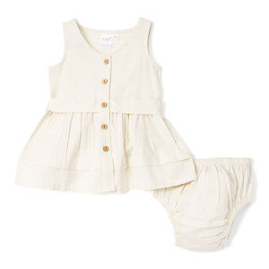 NEW Boho Kid Off White Shirt Dress w/Diaper Cover